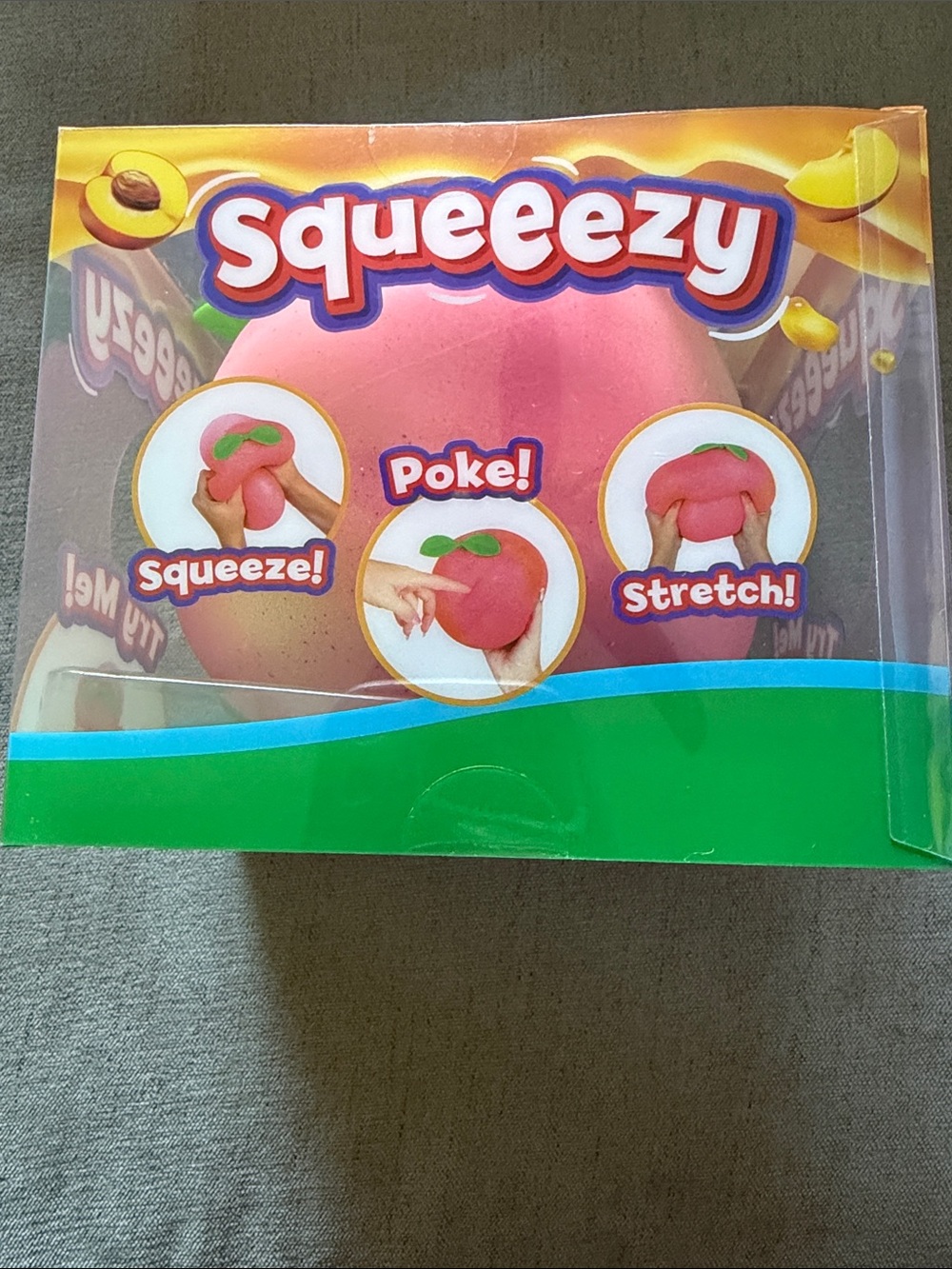 Peach Squeeezy Toy - Stretch & Poke Stress Reliever